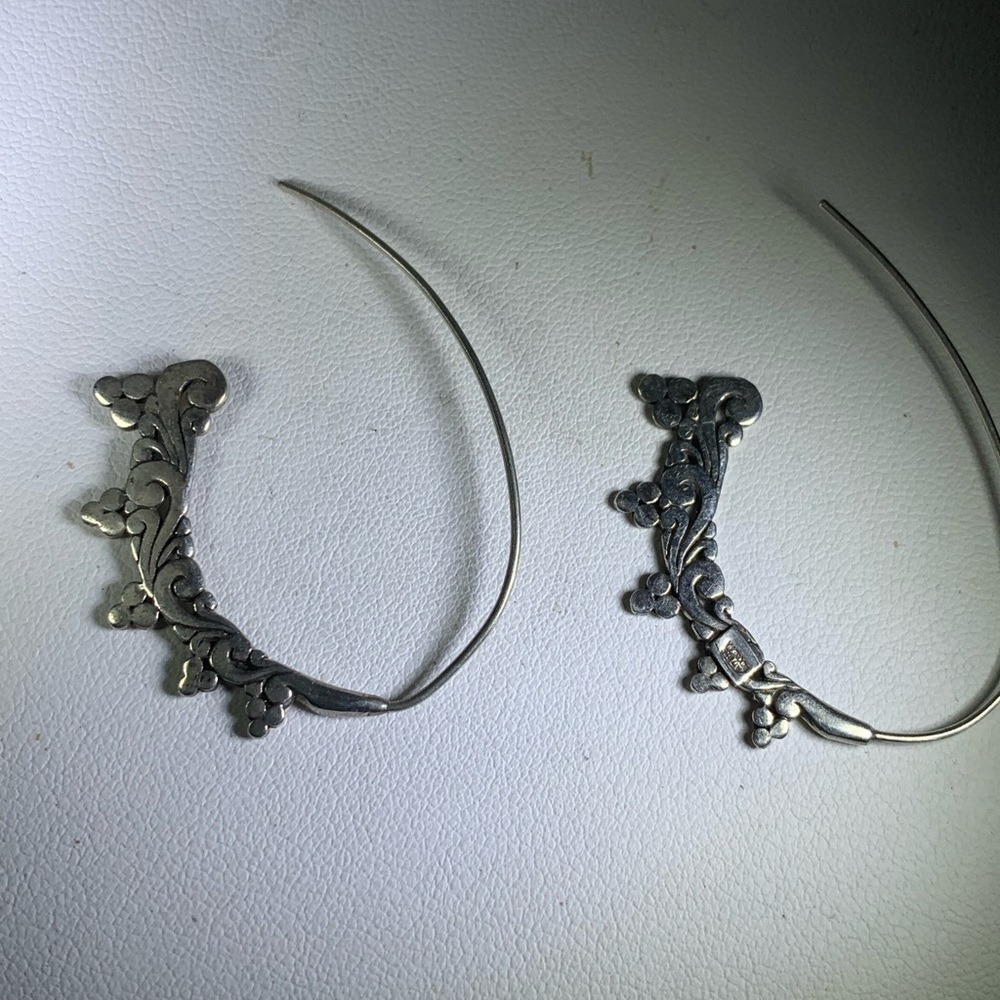 Vintage Designer Pierced Earrings Sterling Silver